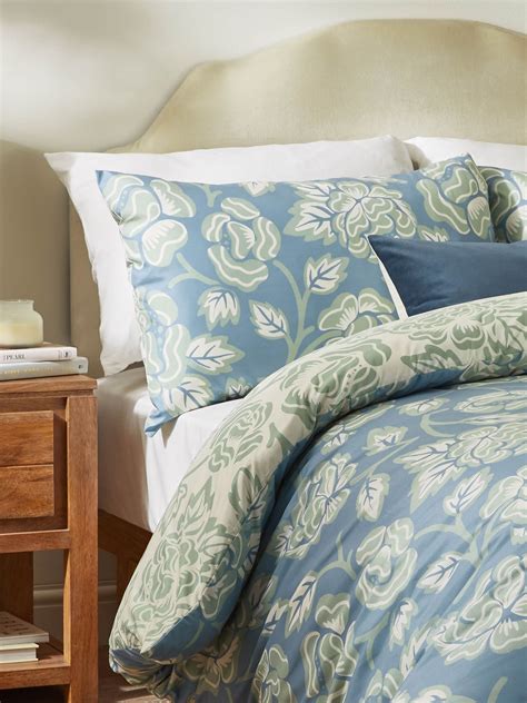 Buy Duvet Day French Blue Camellia Printed Soft Touch Duvet Set from ...