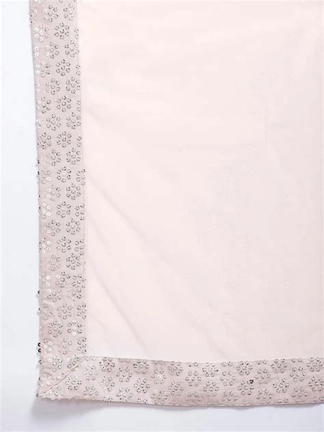 Buy Pink Sequinned Georgette Straight Kurta With Sharara & Dupatta ...