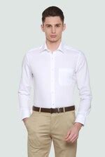 Buy Men White Textured Full Sleeves Formal Shirt Online - 316499 ...