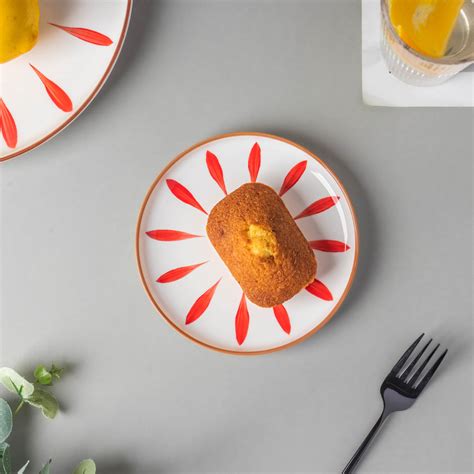 Teardrop Snack Plate Red 6 Inch