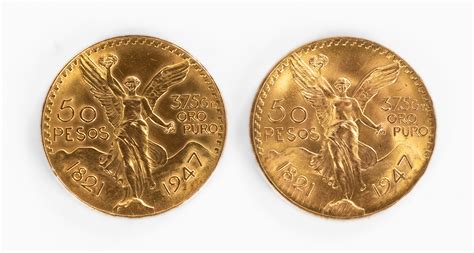 (2) Mexican 50 Peso Centenario Gold Coins | Cottone Auctions