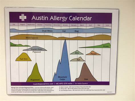 Austin Allergy Calendar - Printable Word Searches