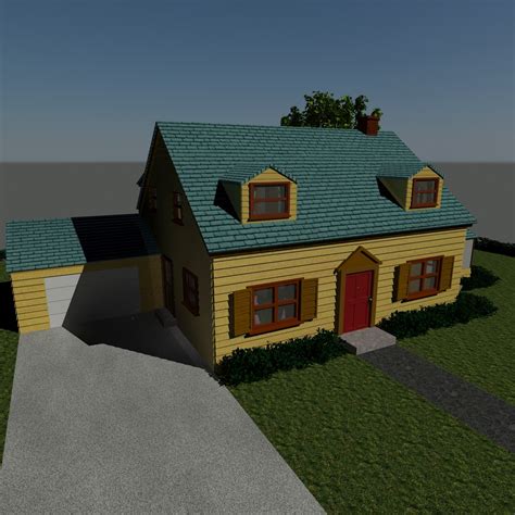 3d model griffin house cartoon family guy