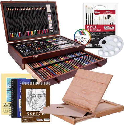 Amazon.com: U.S. Art Supply 163-Piece Mega Wood Box Artist Kit with ...