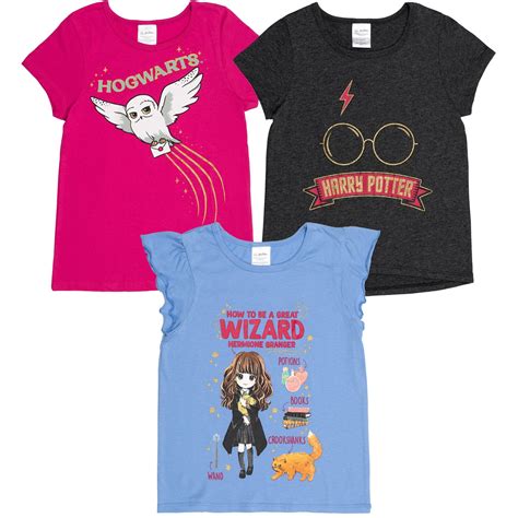 Harry Potter Big Girls 3 Pack T-Shirts Little Kid to Big Kid - Walmart.com