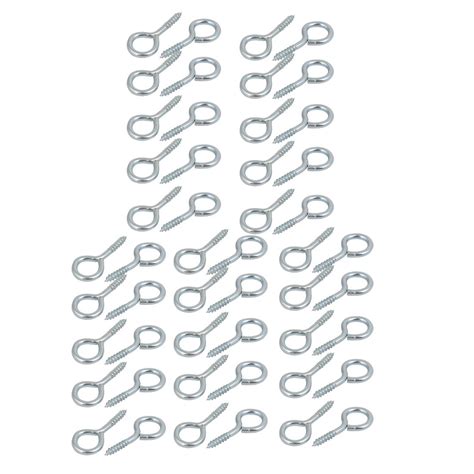 uxcell 0.11"x1.02" Screw Eye Hooks Self Tapping Screws Screw-in Hanger ...