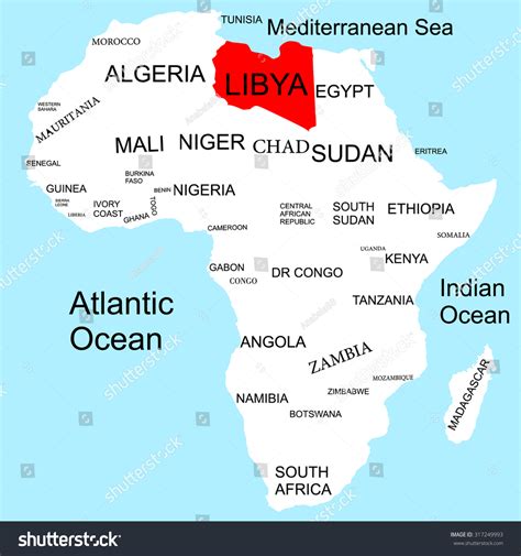 libya on map in africa
