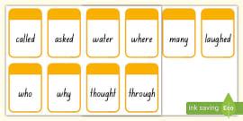 Level 4: Phonics Scheme Sight Word Cards and Checklist