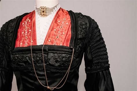 Embroidered Spencer jacket with a breast scarf by Christine Eberl ...
