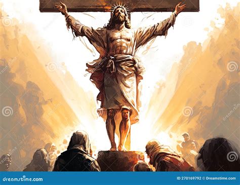 Jesus Christ Crucified on the Cross at Calvary Hill. Ai Generative ...