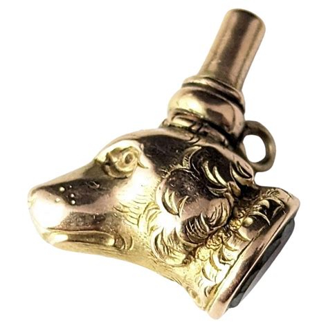 Antique 9K Yellow Gold Ornate Engraved Quartz Watch Key Fob or Pendant ...