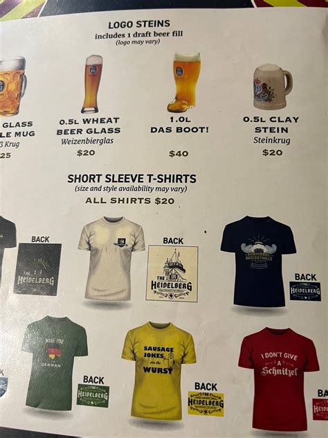 Menu at Old Bavaria Inn Restaurant, Helen