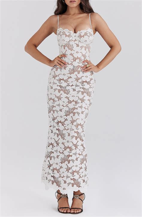 HOUSE OF CB Pearl Floral Lace Gown | Nordstrom