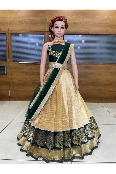South Indian Festival Traditional Half Saree KanchipuramKids – Fabcartz