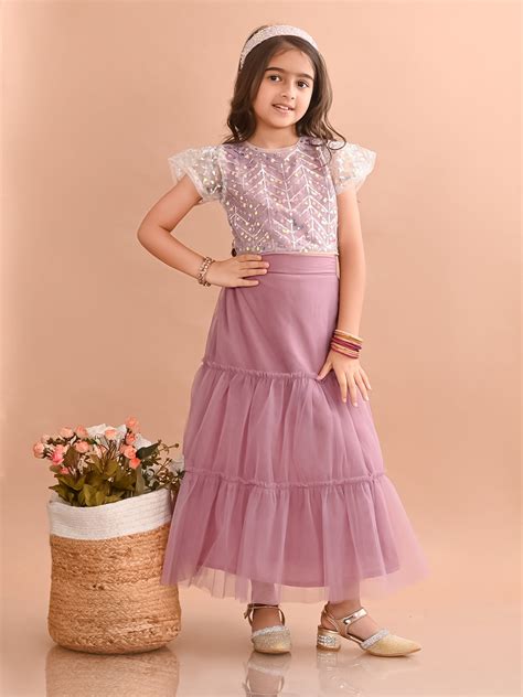 Girls Sequence top with Lehenga set – Lilpicks