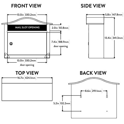 Saratoga Locking Wall Mount Mailbox – Satin Black | Architectural Mailboxes