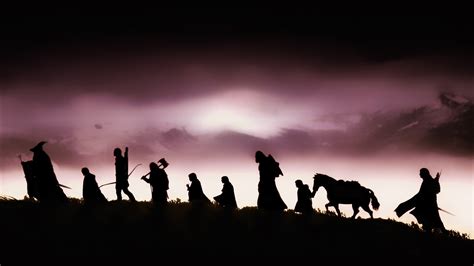 Wallpaper : 1920x1080 px, silhouette, The Lord of the Rings, The Lord of the Rings The ... - silhouette of the fellowship of the ring