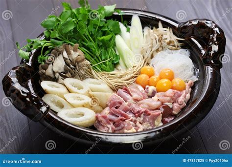 Japanese Chicken Hot Pot Cuisine Stock Image - Image of kiritanpo ...