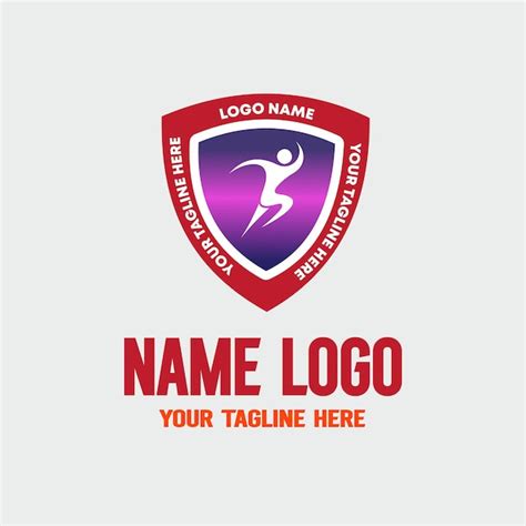 Running Shield Logo luxo arquivo de eps editável | Vetor Premium
