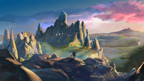 Wallpaper warrior, armor, rocks, canyon, fantasy, art hd, picture, image