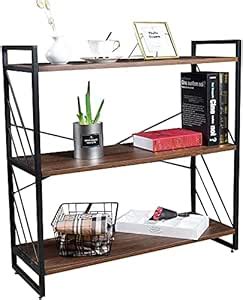 INDIAN DECOR. 38278 Three Tier Industrial Bookshelf, Storage Rack Shelf ...