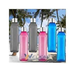 Fridge Bottle WATER BOTAL with steel cap Crystal Clear 1 litre, Plastic ...
