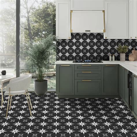 Black And White Vinyl Floor Tile
