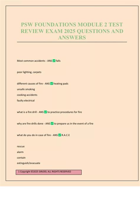 Image result for PSW Foundation Module 2 Test Answers