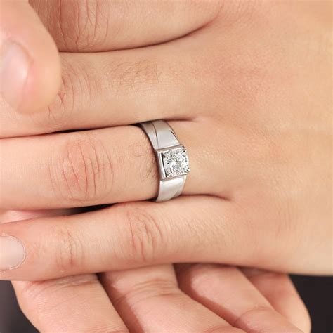 CZ Solitaire 925 Sterling Silver Ring for Men - Valentine's Gift – Zavya