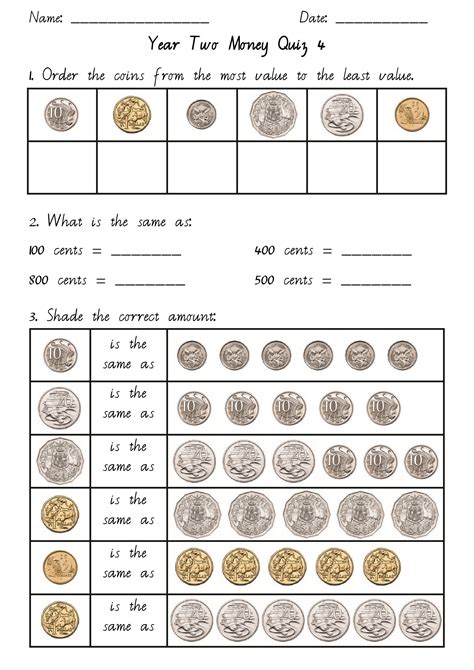 Free Printable Adding Money Worksheets 2nd Grade - Free Math Worksheet ...