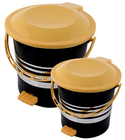 Kuber Industries 2 Pieces Plastic Dustbin Garbage Bin with Handle, 5 ...