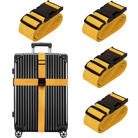 Luggage Straps for Suitcases TSA Approved Travel Belt 4 Pack by Chelmon ...