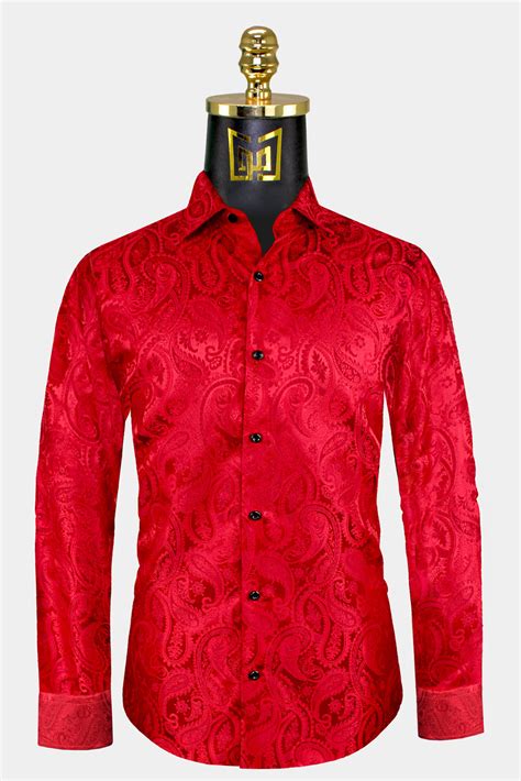 Mens Red Dress Shirt