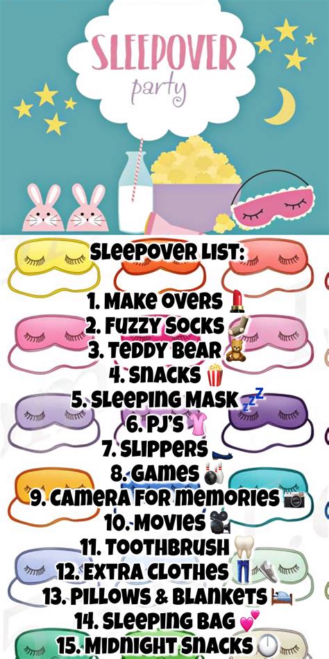 Sleepover Must - Haves | Birthday sleepover ideas, Kids sleepover ...