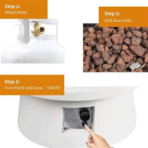 Buy 30 in. 50000 BTU Round Propane Fire Pits Table with Free Lava Rocks ...