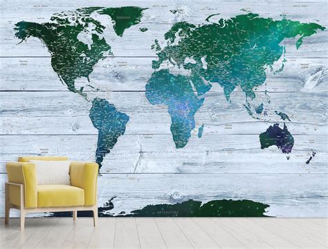 world map wallpaper mural The - Map Mural World Interior 740x world map mural