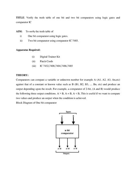 4 - bfiufuhoisn - TITLE: Verify the truth table of one bit and two bit ...