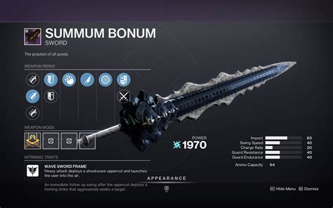 Destiny 2 Summum Bonum: God Rolls & How to get it