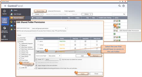 How to restrict users access in the sub-folders of NAS Shared Folder ...