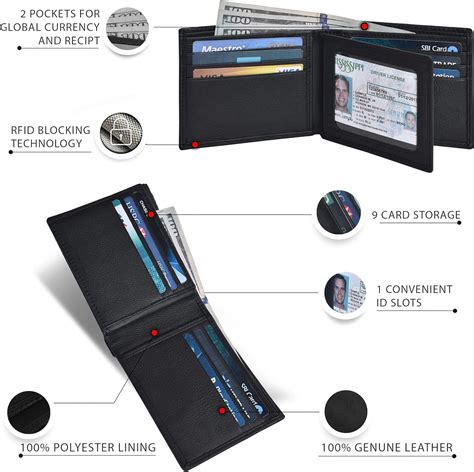 Buy Slim RFID Wallets for Men - Genuine Leather Front Pocket Bifold ...