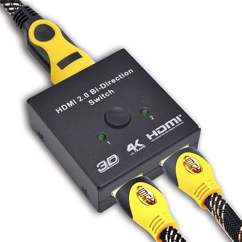 4K 2x4 HDMI Switcher Splitter 2 Input 4 Output Switch with ARC R/L 3 ...