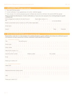 Notification Of Dangerous Goods On Premise Form - WorkCover NSW - Fill ...