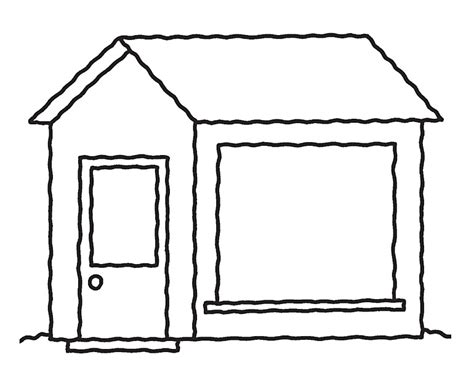 Colorings- Line Art House Drawing