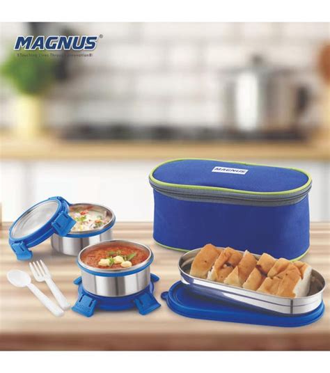 Buy Magnus Avanza 3 Deluxe Prime Lunch Box Set | Stainless Steel ...