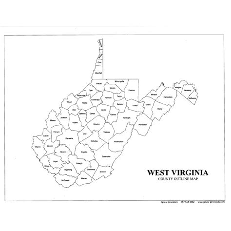 Free Printable Map Of West Virginia S Counties