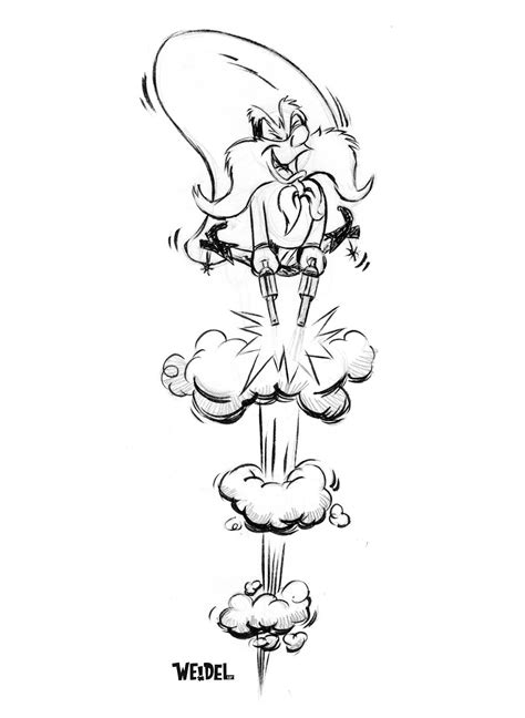 Yosemite Sam Outline Sketch Coloring Page