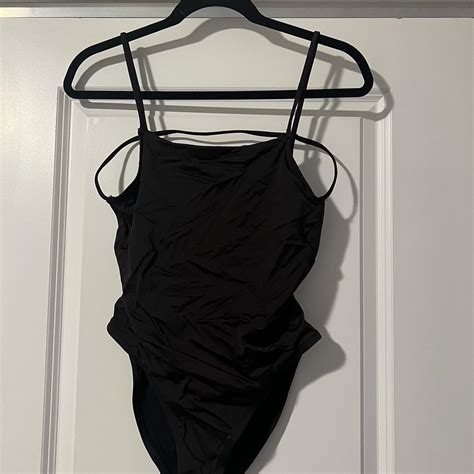Urban Outfitters Women's Black Swimsuit-one-piece | Depop