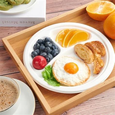 25 Pcs 10 INCH 3 Compartment Thick Disposable Plates For Birthday ...