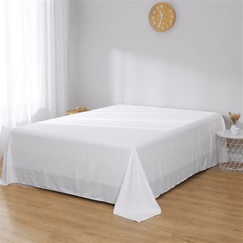 Queen Size White Flat Sheet - 1-Piece Queen Flat Sheet Only, Flat Sheet ...
