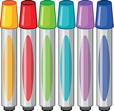 Purple Markerillustrationvector On White Background Green Marker ...